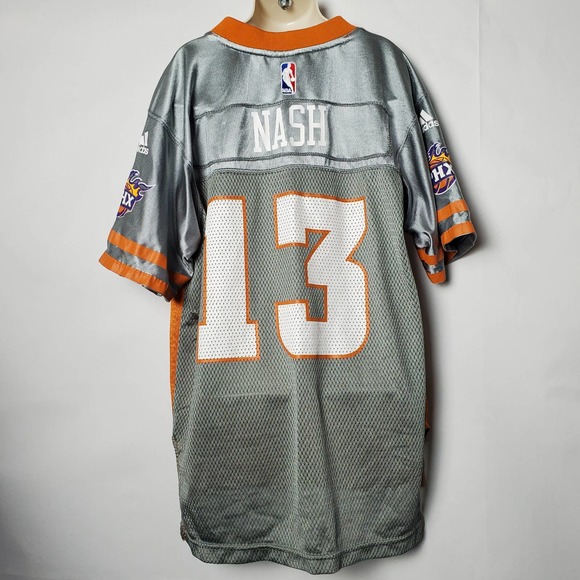 Adidas NBA Phoenix Suns Jersey Youth 10-12 Medium Steve Nash 13 Orange Grey - Picture 3 of 7
